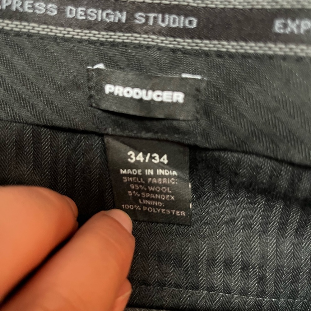 Express‎ design studio- producer style pant dark grey charcoal 34x34 - Picture 5 of 5